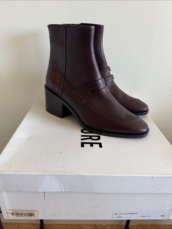 No. 6 Shoes - NWB! No. 6 Arne Women's Espresso Brown Leather Block Heel Ankle Boots